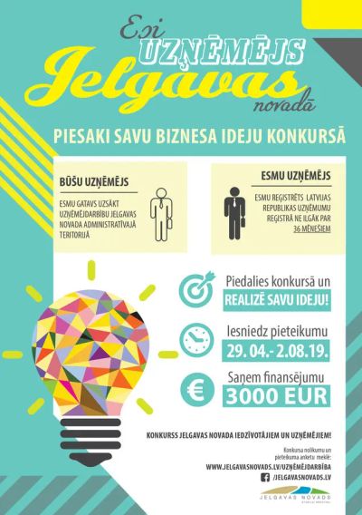 Piesakies biznesa ideju konkursam “Esi uzņēmējs Jelgavas novadā”