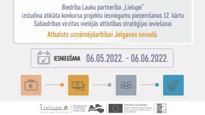Lauku partnerība “Lielupe” izsludina Leader projektu konkursu uzņēmējdarbības atbalstam