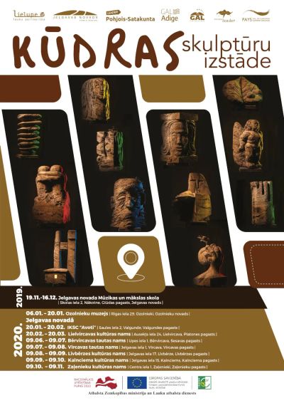 Kūdras skulptūras dodas ceļojošajā izstādē pa Jelgavas un Ozolnieku novadiem