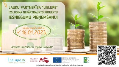 Lauku partnerība “Lielupe” izsludina Leader projektu konkursu uzņēmējdarbības atbalstam