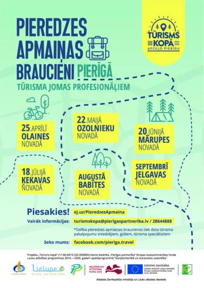 Piedalies pieredzes apmaiņas braucienu ciklā Pierīgā