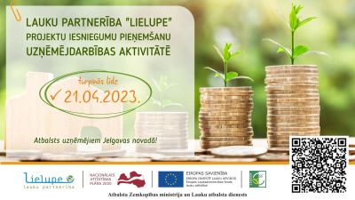 Lauku partnerība “Lielupe” projektu iesniegumu pieņemšanu uzņēmējdarbības aktivitātē turpinās līdz 21. aprīlim
