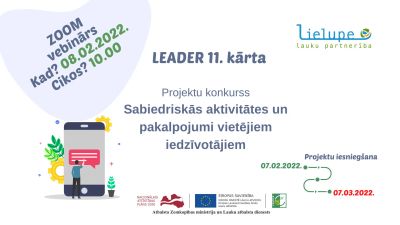 Notiks vebinārs par izsludināto LEADER projektu konkursa 11. kārtu