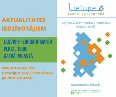 Aktualitātes iedzīvotājiem par jaunā perioda 2023. -2027. atbalsta iespējām