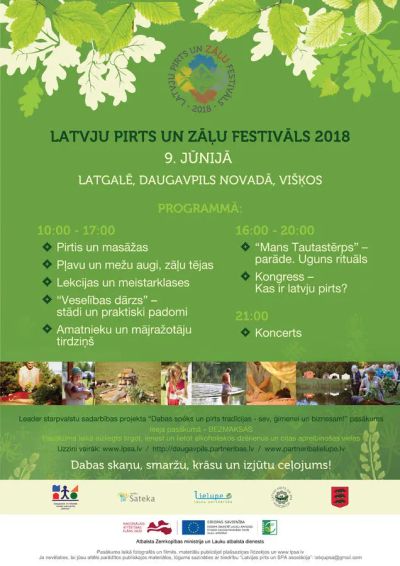 Latvisko sajūtu brīvdienas Latgalē - Latvju pirts un zāļu festivāls 2018