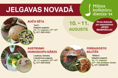 “Mājas kafejnīcu dienas 2024” Jelgavas novadā