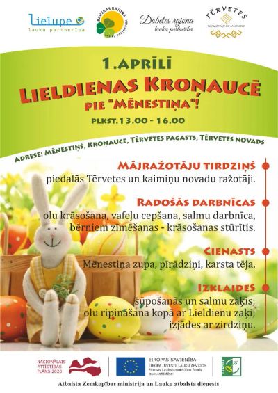 Notiks kopīgs mājražotāju Lieldienu tirdziņš Kroņaucē - tiekamies 1.aprīlī!