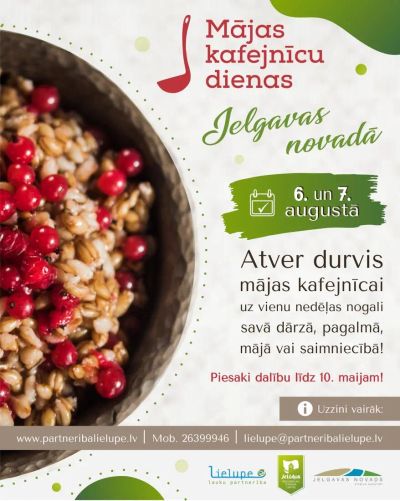 Aicināti pieteikties “Mājas kafejnīcu dienu” rīkošanai Jelgava novadā!